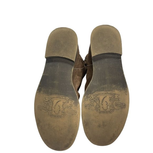 Nine West Vintage American Brown Suede Leather Slouchy Boots 7 M Boho Peasant - Picture 10 of 13